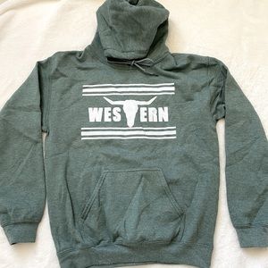 Western Brand olive green hoodie sweatshirt S